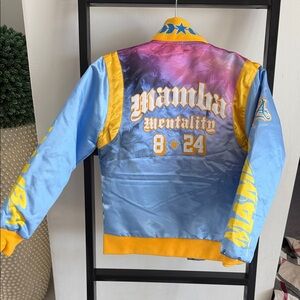 Kids Mamba Mentality Varsity Jacket - Blue & Yellow Kobe